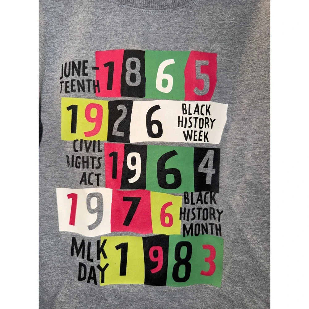 Target Black History Month Kids Gray Graphic T-Shirt Juneteenth MLK Day Size 6/7